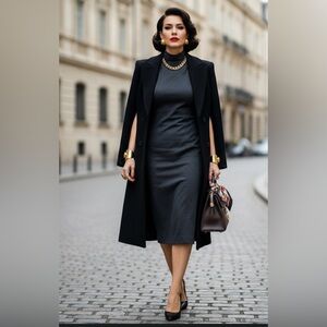 Zara Bodycon Midi Dress with Mock Neck